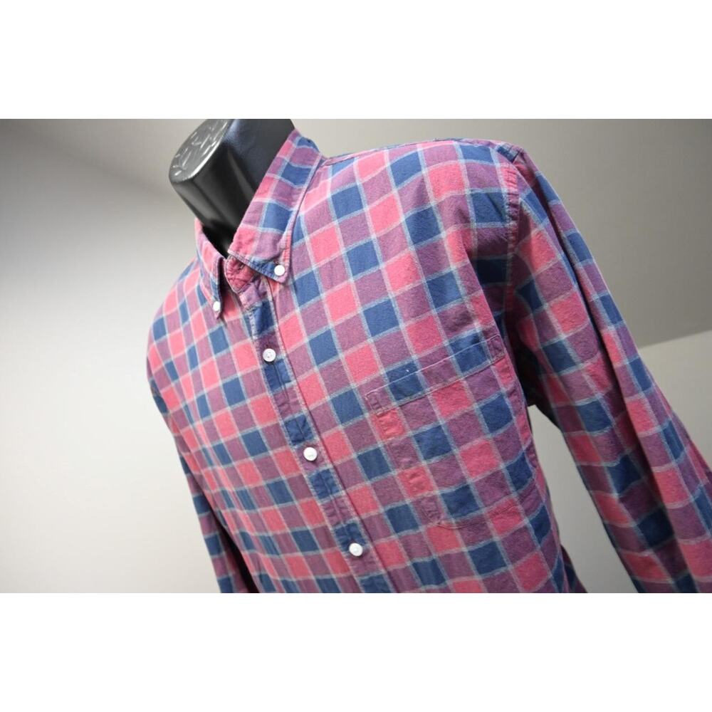J Crew Slim Fit Dress Shirt Plaid Casual Long Sleeve Button Up Mens Size XL‎